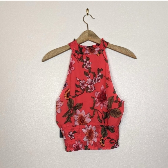Smocked Floral High Neck Guess Tank Top - Picture 6 of 6